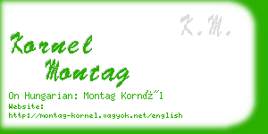kornel montag business card